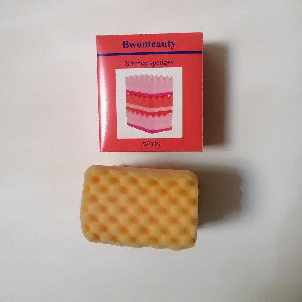 Bwomeauty Kitchen Sponges 3PCS Eco Non-Scratch for Dish,Scrub Sponges