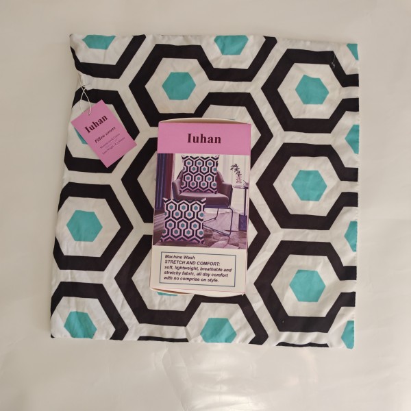 Iuhan Pillow Covers Pillow Case Lightweight Hexagon Super Soft Easy Care Cotton Pillowcases 20x20 Inches